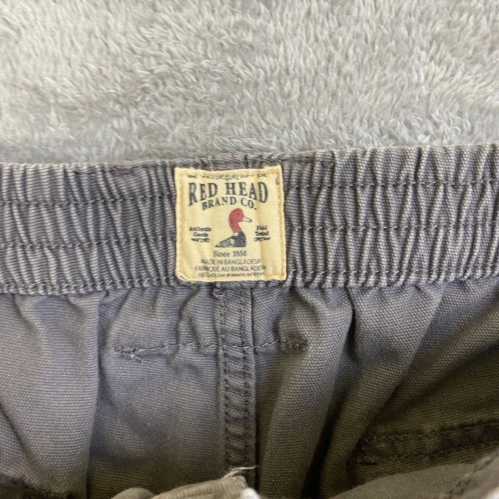 Red Head Shorts Men Cargo Gray Sz 42 Flex Waist 100% Cotton Utility Canvas Hike